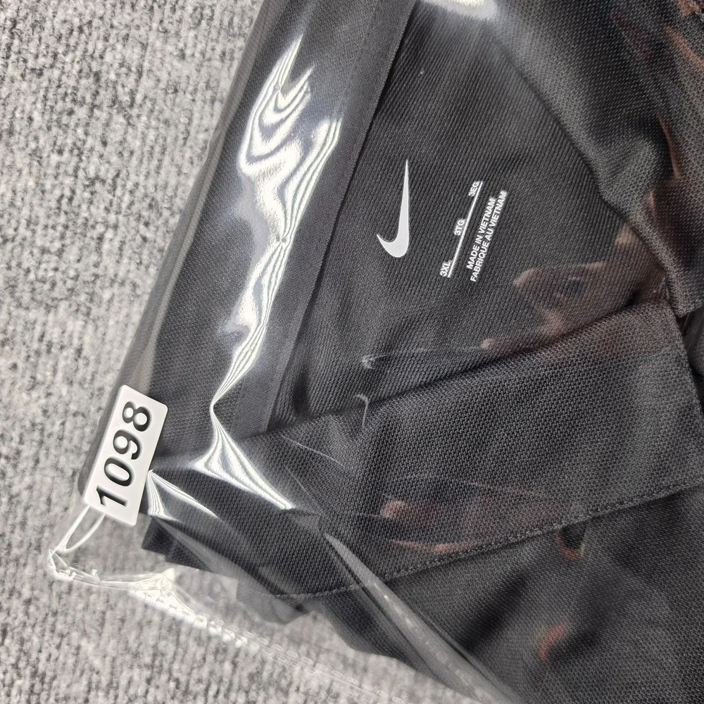 Nike Golf Shirt Mens 3XL NWT Black Dry Fit Polo Short Sleeve Singer Corporate